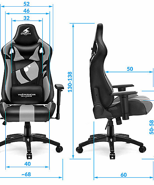 Wymiary najlepszego krzesła do komputera Dragon