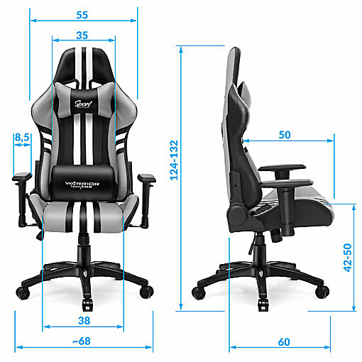 Wymiary krzesła komputerowego ergonomicznego Sport