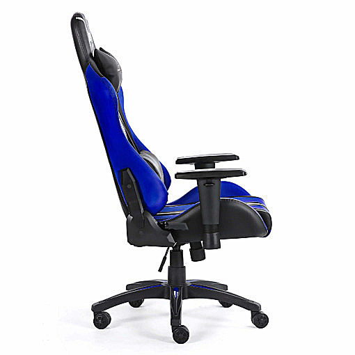 Krzesło biurowe dla gracza niebieskie Sword z boku